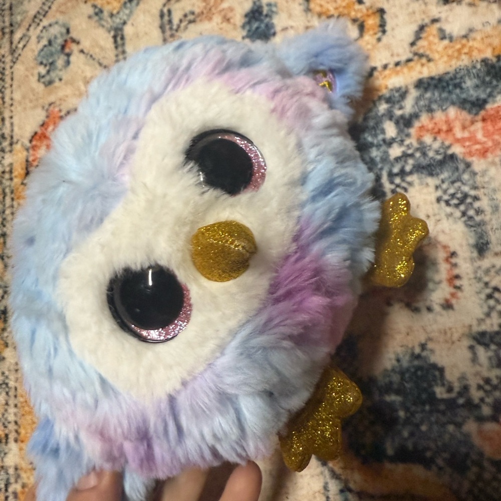 Cute Owl Plush Bag with Glitter Accents